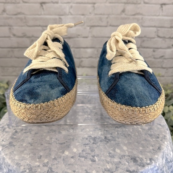 EMU Australia Blue Tie Dye Denim Lace-up Espadrille Sneakers WMS 9M💙EUC💙 - Picture 2 of 9
